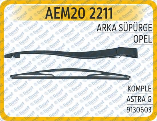 AEM 202211 Arka Silecek Supurgesi Komple Opel Astra G